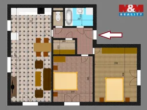 Prodej bytu 3+kk, Bečváry, 72 m2