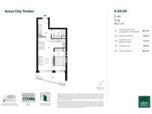 Prodej bytu 2+kk, Praha - Stodůlky, Nekonečného, 45 m2