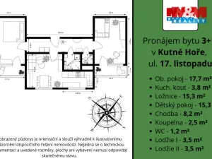 Pronájem bytu 3+1, Kutná Hora - Šipší, 17. listopadu, 64 m2