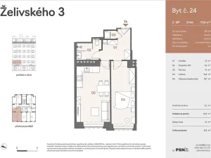Prodej bytu 2+kk, Praha - Žižkov, Jana Želivského, 47 m2