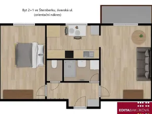 Pronájem bytu 2+1, Šternberk, Jívavská, 50 m2