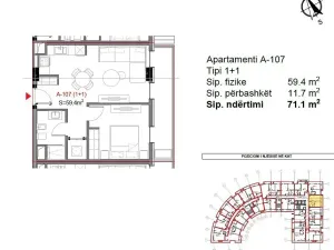 Prodej bytu 2+kk, Kavaja, Albánie, 59 m2