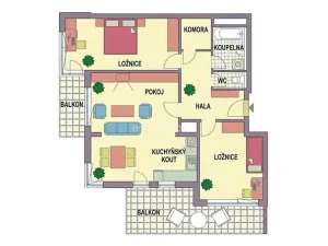 Prodej bytu 3+kk, Praha - Vysočany, Pod Harfou, 80 m2