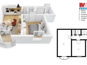 Prodej bytu 2+kk, Strakonice - Strakonice I, Arch. Dubského, 40 m2