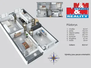 Prodej bytu 3+1, Ústí nad Labem - Mojžíř, Picassova, 78 m2