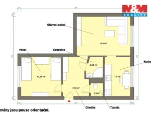 Prodej bytu 2+1, Bukovany, 51 m2