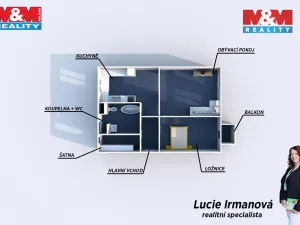 Pronájem bytu 2+kk, Rokycany - Nové Město, Pražská, 53 m2