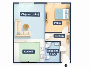 Prodej bytu 2+kk, Praha - Chodov, Zdiměřická, 43 m2