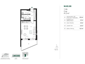 Pronájem bytu 1+kk, Praha - Stodůlky, Ujgurská, 41 m2