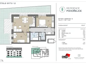 Prodej bytu 3+kk, Pohořelice, U Kasáren, 64 m2