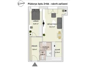 Prodej bytu 2+kk, Čelákovice, Sokolovská, 50 m2