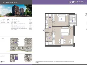Pronájem bytu 2+kk, Praha - Prosek, Litoměřická, 55 m2
