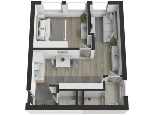 Pronájem bytu 2+kk, Kralupy nad Vltavou - Lobeček, Krakovská, 38 m2