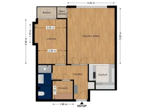 Pronájem bytu 2+kk, Praha - Vinohrady, Písecká, 56 m2
