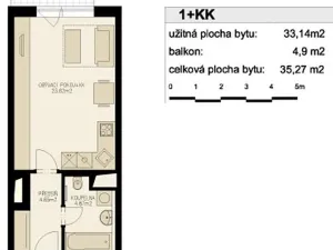 Pronájem bytu 1+kk, Praha - Hostivař, Athénská, 38 m2