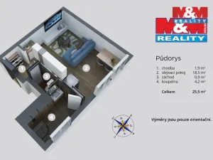 Prodej bytu 1+kk, Benešov nad Ploučnicí, Nádražní, 25 m2