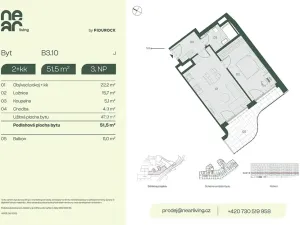 Prodej bytu 2+kk, Praha - Libeň, Na kopečku, 48 m2