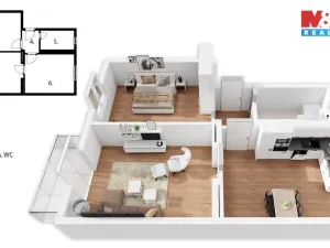 Pronájem bytu 2+1, Kladno, Jižní, 58 m2