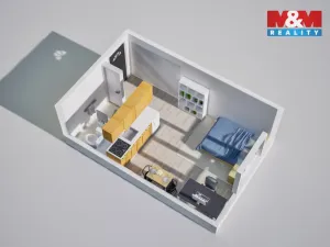 Prodej bytu 1+kk, Ústí nad Labem - Severní Terasa, Glennova, 19 m2