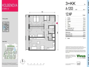 Prodej bytu 3+kk, Praha - Vysočany, Smržových, 85 m2