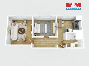 Prodej bytu 2+1, Adamov, Sadová, 44 m2