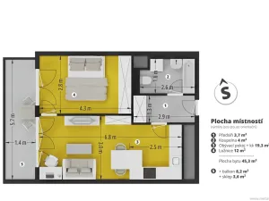 Prodej bytu 2+kk, Praha - Letňany, Hlučkova, 45 m2