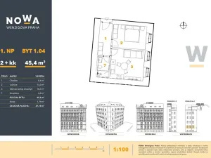 Prodej bytu 2+kk, Praha - Nové Město, Wenzigova, 45 m2