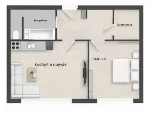 Prodej bytu 2+kk, Ústí nad Labem, Na Kohoutě, 43 m2
