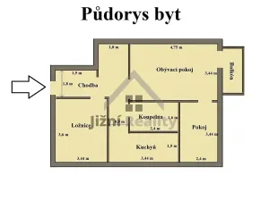 Prodej bytu 3+1, České Budějovice, Průběžná, 61 m2