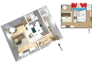 Prodej bytu 1+kk, Kolín, Sluneční, 29 m2