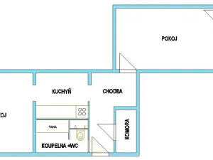 Pronájem bytu 2+kk, Bílina - Teplické Předměstí, Sídliště Za Chlumem, 42 m2