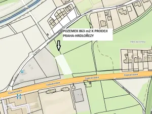 Prodej pozemku, Praha, Českobrodská, 863 m2