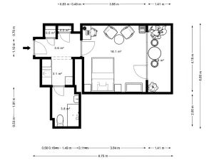 Prodej bytu 1+kk, Praha - Nusle, 5. května, 46 m2