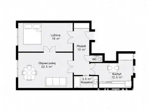 Pronájem bytu 2+1, Praha - Staré Město, Benediktská, 63 m2