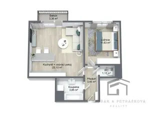 Pronájem bytu 2+kk, Praha - Kbely, Toužimská, 47 m2
