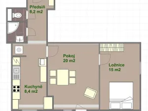 Prodej bytu 2+1, Praha - Libeň, Františka Kadlece, 55 m2