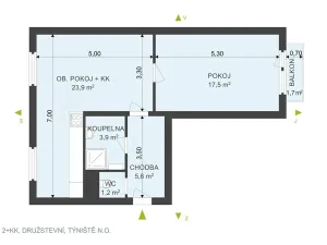 Pronájem bytu 2+kk, Týniště nad Orlicí, Družstevní, 54 m2