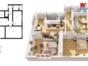 Prodej bytu 3+1, Jablonec nad Nisou, Žitná, 74 m2