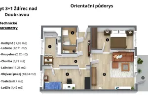 Prodej bytu 3+1, Ždírec nad Doubravou, nám. 9. května, 69 m2