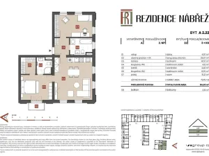 Prodej bytu 3+kk, Brandýs nad Labem-Stará Boleslav - Stará Boleslav, Nábřeží, 79 m2