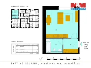 Pronájem bytu 1+kk, Horoměřice, Nebušická, 32 m2