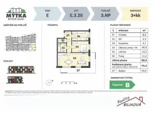 Pronájem bytu 3+kk, Brandýs nad Labem-Stará Boleslav, Hlavenecká, 72 m2