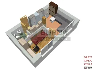 Pronájem bytu 2+kk, Neratovice, 28 m2