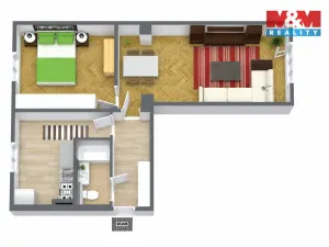 Prodej bytu 2+1, Bukovany, 53 m2