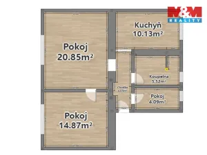 Pronájem bytu 2+1, Pardubice - Zelené Předměstí, Lexova, 61 m2