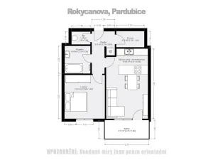 Pronájem bytu 2+kk, Pardubice - Zelené Předměstí, Rokycanova, 55 m2