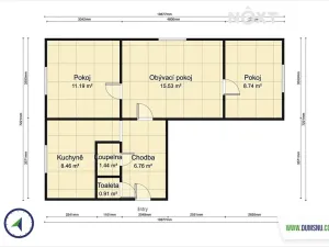 Prodej bytu 3+1, Krchleby, 55 m2