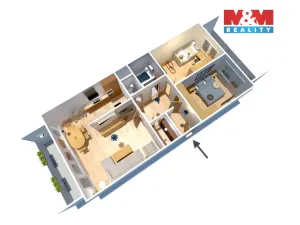 Prodej bytu 3+kk, Praha - Chodov, Mokrá, 73 m2