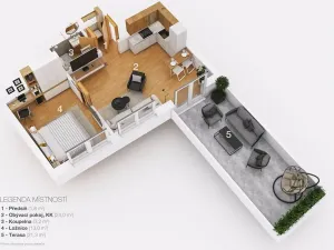 Pronájem bytu 2+kk, Brno, Jílkova, 42 m2