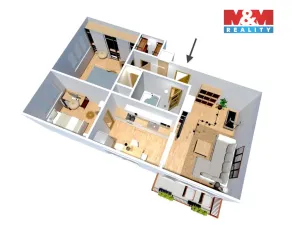 Prodej bytu 3+1, Vimperk - Hrabice, 63 m2